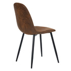 FurnitureR Dining Side Chair - Suede Vintage - 4 Pack-Easy assembly is required