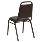 Flash Furniture HERCULES Trapezoidal Back Stacking Banquet Chair in Brown Vinyl - Copper Vein Frame-Brown Vinyl Upholstery