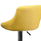 Flash Furniture Contemporary Yellow Vinyl Bucket Seat Adjustable Height Barstool with Diamond Pattern Back & Chrome Base-Comfortable Seat with Mid-Back