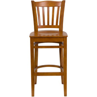 Flash Furniture – Tabouret de bar/restaurant Hercules en bois de cerisier avec dossier à lattes verticales-Tabouret de bar à manger en bois