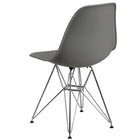 Flash Furniture Elon Series Plastic Chair with Chrome Base - Moss Grey-Polypropylene Molded Structure