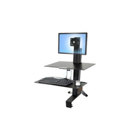Ergotron WorkFit-S Single LCD Display Stand W/ Workspace, Black-Black