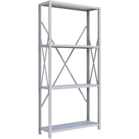 Metalware – Étagère sans boulons RK207, 4 tablettes, 36 x 18 x 76 po, gris pâle-Système de tablettes ajustables offrant un espace de rangement solide, mais économique qui convient à vos besoins