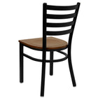 Flash Furniture HERCULES Series Black Ladder Back Metal Restaurant Chair - Cherry Wood Seat-Cherry Finished Wood Seat