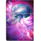 Designart Spatial Skull Street Art Canvas Artwork, (PT3604-3P)-Print