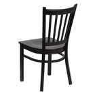 Flash Furniture HERCULES Series Black Vertical Back Metal Restaurant Chair - Mahogany Wood Seat - 2 Pack-.625" Thick Plywood Seat