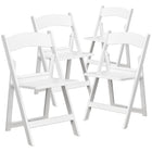 Flash Furniture HERCULES Series Resin Folding Chair with Slatted Seat - White-Set of 4 Resin Folding Chairs