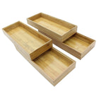Cathay Importers Organisateur rectangulaire en bambou empilable, 2" H x 15" L x 6" P, ensemble de 4-bambou carbonisé, finition lisse