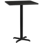 Flash Furniture 30" Square Black Laminate Table Top with 22" x 22" Bar Height Table Base-Bar Height Hospitality Table
