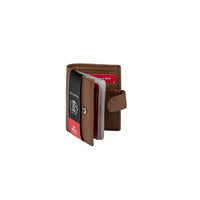 Porte-cartes/carte d'identité rabattable en cuir avec protection RFID-Vingt fenêtres en pylar