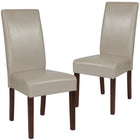 Flash Furniture Greenwich Series Beige LeatherSoft Parsons Chairs - 2 Pack-Beige Leather Upholstery