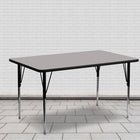 Flash Furniture 24''W x 60''L Rectangle Activity Table with 1.25'' High Pressure Top and Standard Height Adjustable Legs, Grey-Scratch and Stain Resistant Surface