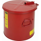 Justrite Wash Tanks, 1-Gallon Steel Wash Tank with Basket, 9 3/8" x 10", 7Lb-Cover opens wide for access