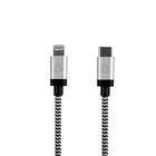 Câble USB C vers Lightning LBT 7 pi, prise tressée en nylon avec coque en métal, noir / blanc-Nos câbles ont subi plus de 10000 cycles de test de flexion / torsion.