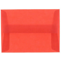 JAM Paper 4bar A1 Envelopes, 3.63 x 5 1/8, Red Translucent Vellum, 100 Pack (1591618g)-Primary red