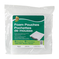 Duck Brand Foam Pouches, White, 12" x 12"-White foam cushioning