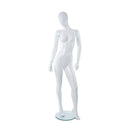 Mannequin abstrait femme adulte avec base en verre Can-Bramar, 70 po de hauteur, blanc brillant (RPFA-6)-Bras tendus pour faciliter l’habillage