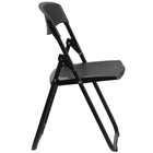 Flash Furniture HERCULES Heavy Duty Black Plastic Folding Chair with Built-in Ganging Brackets-Lightweight Design