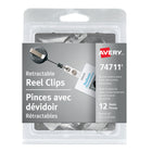 Avery Retractable Reel Clips, 30", 12 Pack, (74711)-Reel clip