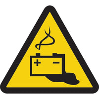 ISO Safety Labels, Warning, Battery, SAX411-Material - Adhesive Vinyl
