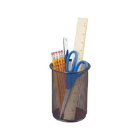 Staples Metal Mesh 6" Giant Pencil Cup - Black-Giant pencil cup, to organize and store medium to large sized stationery (rulers, scissors, pens, etc.)