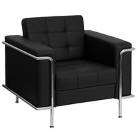 Flash Furniture HERCULES Lesley Series Contemporary Black LeatherSoft Chair with Encasing Frame-Contemporary Style