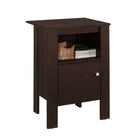 Monarch Specialties 2135 Accent Table - Espresso Night Stand With Storage-Cappuccino+Particle Board, Laminate