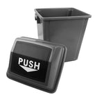 Johnny Vac Trash Garbage Can Bin with Push-Down Lid - 6.6 gal (25 L) - BIN25X2 - Grey & Black-6.6 gal (25 L)