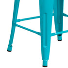 Flash Furniture Commercial Grade 24" High Backless Crystal Teal-Blue Indoor-Outdoor Counter Height Stool-Stack Quantity: 10