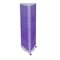Azar Displays 60" x 16" 3-Sided Pegboard Floor Display with Wheels, Purple (700451-PUR)-Display unit is pre-assembled