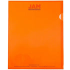 JAM Paper Plastic Sleeves, 9" x 11 1/2", Orange, 120 Pack-Capacity: 200 sheets