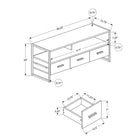 Monarch Specialties 2617 Tv Stand - 48"L/Grey/Black Metal-Monarch Specialties is a leader in furniture and home decor, developing products that offer outstanding value and style for over 50 years; your purchase will be well packaged for protection and to facilitate timely delivery.