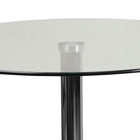 Flash Furniture 23.5" Round Glass Table with 35.5"H Chrome Base-Clear Tempered Glass Surface