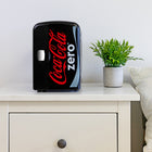 Coca-Cola Zero Portable 6 Can Thermoelectric Mini Fridge Cooler/Warmer - 4 L / 4.2 qt-Modern black color