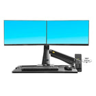 North Bayou 22"-27" Wall Mount Sit-Stand Desk Workstation, Dual Monitor with USB Port - Black (MC40-2AB)-Compatible Screen Size: 22"-27" (x2)