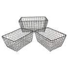 Cathay Importers Rustic Wire Basket, 11.5"W, 3/Pack (EC-10-2315)-Strong and durable wire construction