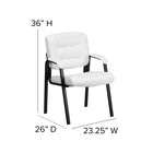 Flash Furniture – Chaise d’invité et de réception en métal, blanc (BT1404WH)-Cadre en métal noir