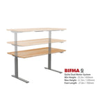DecentLiving 72" Electric Sit/Stand Desk - Solid Maple-Sourced from local north American forest lumber