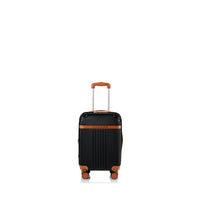 Champs Vintage 21" Hardside Carry-on Luggage - USB Port - Black-From the Vintage Collection