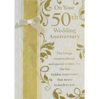 Rosedale - Carte de voeux, anniversaire de mariage 50e, abstrait-Imprimé sur papier de qualité couché