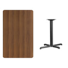 Flash Furniture 30'' x 48'' Rectangular Laminate Table Top, Walnut with 22'' x 30'' Bar-Height Table Base (XUWA3048T2230B)-Top Size: 30"W x 48"L