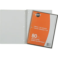 Hilroy Notebook Metric 1cm Graph, 10-1/2" x 8", 80 Pages-Metric graph book with 1 cm squares ruling on one side, plain on back page