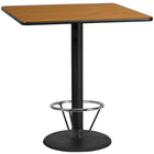 Flash Furniture Laminate 42" Square Round Base Table, Natural (XUNT4242TR24B4F)-Bar height hospitality table