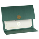 St. James Document/Certificate Holders - Gold Award Seal with Red Ribbon - Green - 5 Pack-Easy to insert any letter size (8-1/2" x 11") documents into the die-cut corner slots