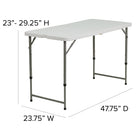 Flash Furniture – Table pliante de 24 x 48 po en plastique blanc et à pattes télescopiques (DADYCZ122Z2)-5