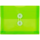 JAM Paper Plastic Envelopes with Button and String Tie Closure Index Booklet - 5.5" x 7.5" - Lime Green - 12 Pack -Colour: Lime Green 