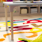 Flash Furniture Bright Beginnings 23.5" x 47" Commercial Wooden Rectangle Adjustable Height Classroom Activity Table-Beech/White-Wipe Clean with a Damp Cloth Then Dry