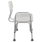 Flash Furniture HERCULES Series 300 Lb. Capacity Adjustable Bath & Shower Transfer Bench with Back & Side Arm - White-Back provides resting support and installs on either side