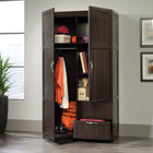 Sauder Miscellaneous Storage Wardrobe/Storage Cabinet - 71.1" H - Cinnamon Cherry (420055)-1 adjustable shelf and 2 fixed shelves behind doors. Garment rod included.