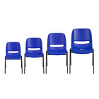 Flash Furniture HERCULES Series Navy Ergonomic Shell Stack Chair with Black Frame & 14" Seat Height-Ergonomically Contoured Design